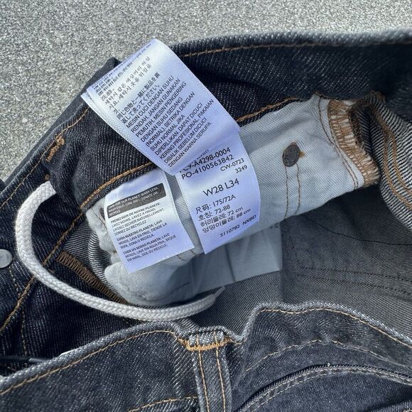 Levis Super Baggy Jeans Mens 28x34 Strong Dark Gray Denim Skate Drawstring - Picture 7 of 13